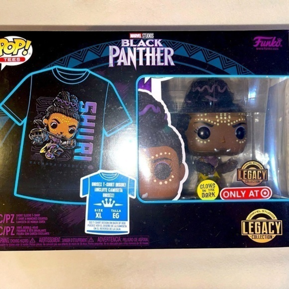 NIB Funko Black‎ Panther Shirt & Bobble-Head